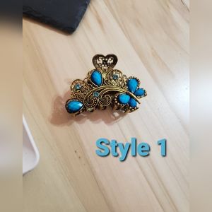 Blue Retro Style Fashion Hair Clips Hair Claws 4 Styles To Choose From